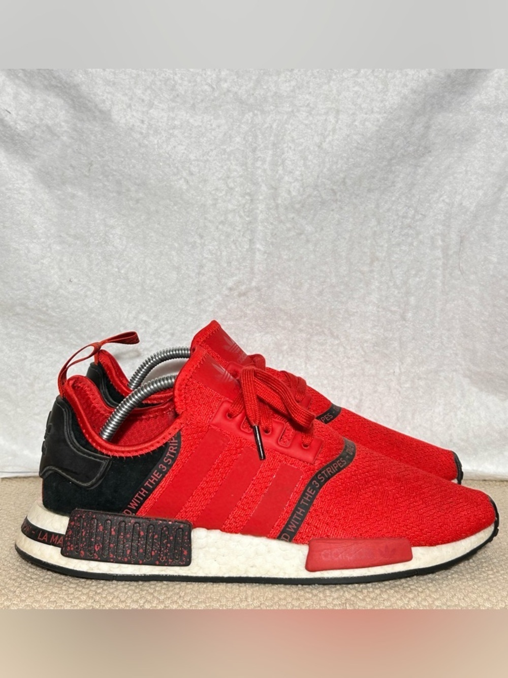 Adidas NMD R! Mens Scarlett/Core Black Running Athletic Sneakers Shoes SZ 10.5